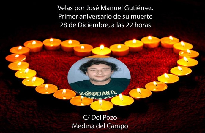 Cartel anunciador del homenaje póstumo al fallecido.