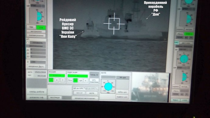 Incidente entre un buque ruso y barcos de guerra ucranianos en el mar de Azov