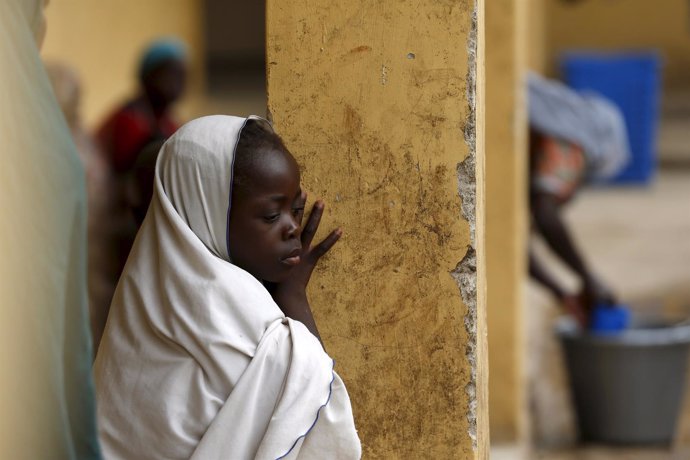 Niña desplazada de Boko Haram
