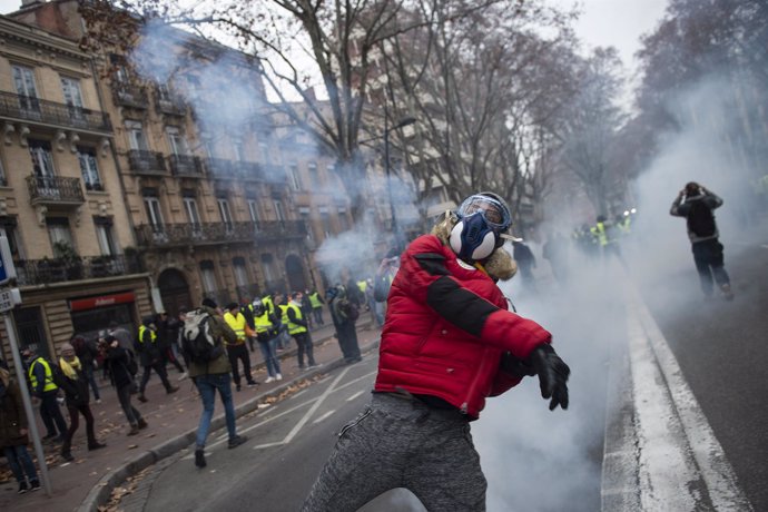 Imágenes de las concentraciones en Toulouse en el quinto sábado de protestas de 