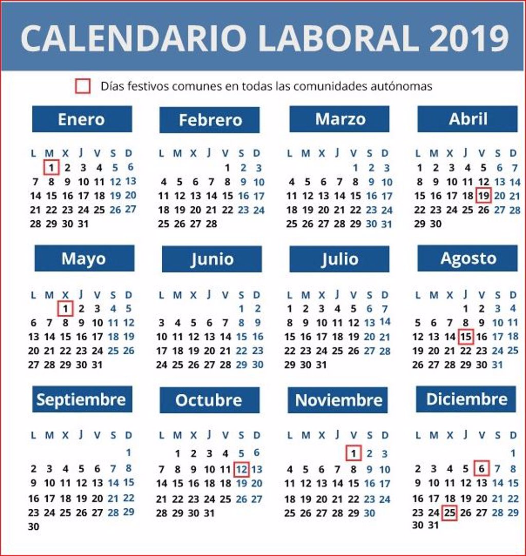 Calendario Laboral 2019 Notarios Y Registradores