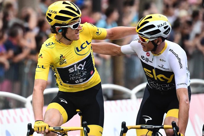 Geraint Thomas y Chris Froome (Sky) en el Tour