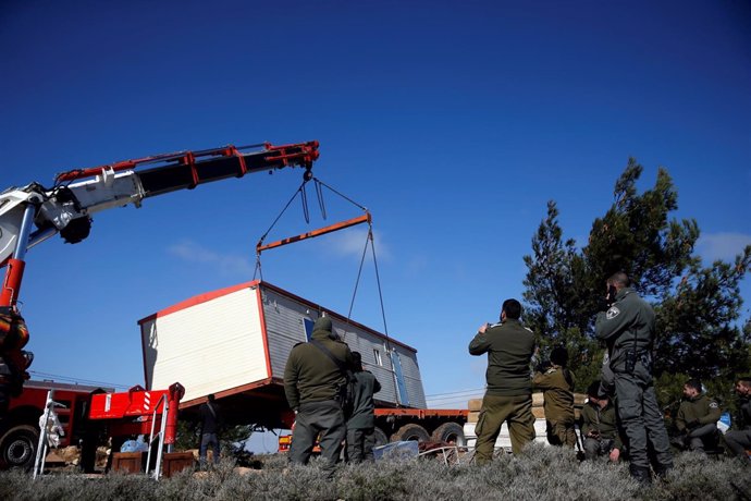 Evacuación de un asentamiento ilegal en Cisjordania