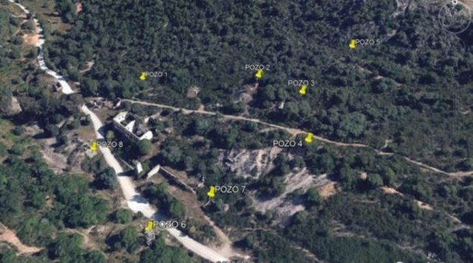 Situación de los pozos mineros "peligrosos" en la Montaña de Cáceres