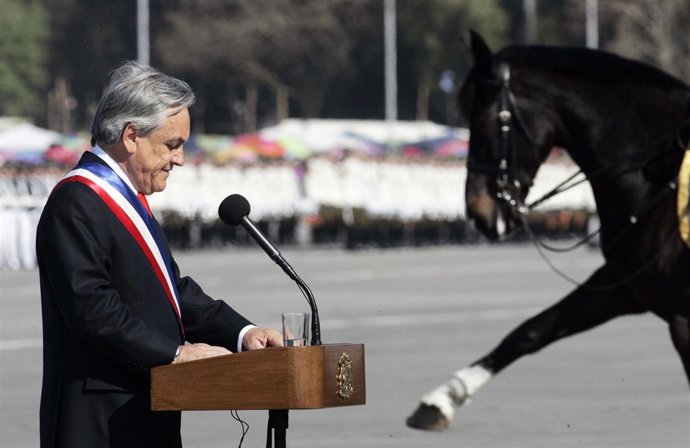 Chile's President Sebastian Piñera speaks during the opening of the annual milit