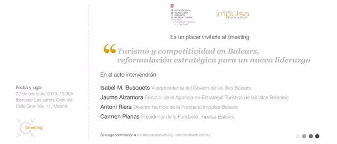 Invitación para el imeeting sobre Turismo y Competitividad en Madrid