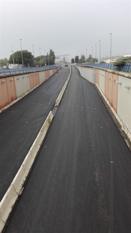 Obras en el puente del Odiel en Huelva.