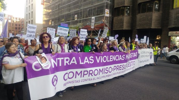 Las feministas se movilizan en Madrid para exigir presupuesto contra la violenci