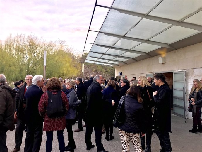 Funeral de Joan Guinjoan en el Tanatori de Les Corts de Barcelona