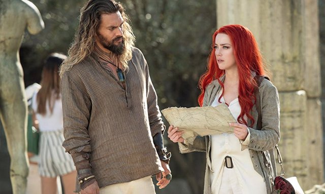 Jason Momoa y Amber Heard en Aquaman