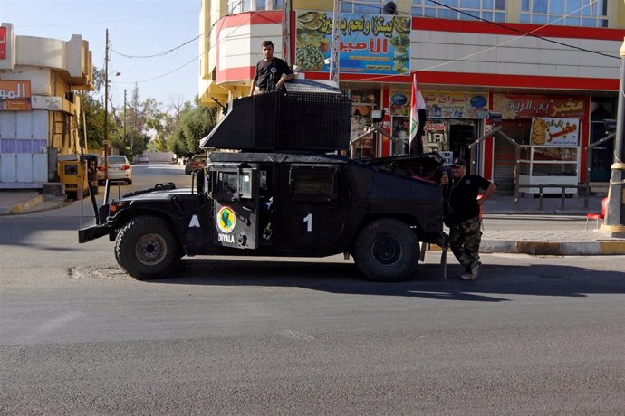 Camioneta de la Policía Federal iraquí en Kirkuk