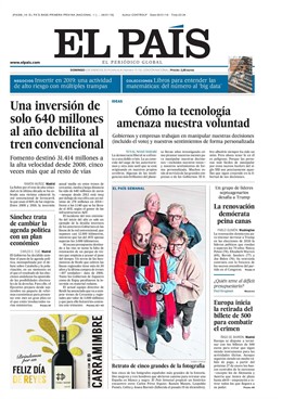 Portada de EL PAÍS del domingo 6 de enero