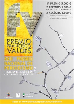 Cartel del XXII Premio Nacional de Periodismo 'Francisco Valdés'