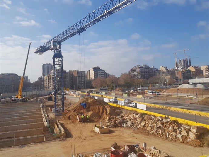 Obras de la plaza Glries de Barcelona