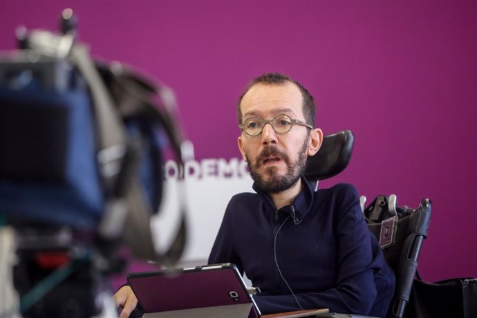 El secretario de Organización de Podemos, Pablo Echenique, en la entrevista