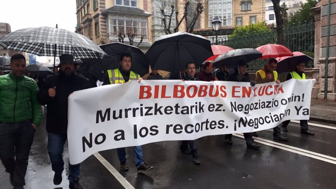 Movilización de los trabajadores de Bilbobus