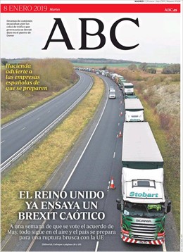 Portada del diario ABC del 8 de enero de 2019