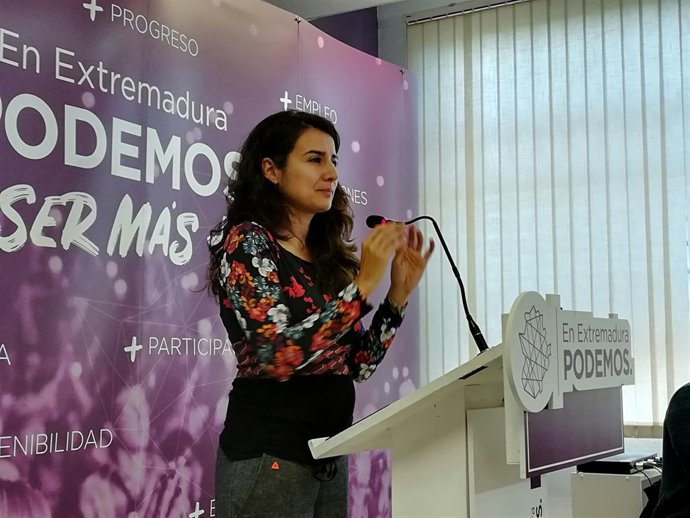 Irene de Miguel en rueda de prensa este martes en Mérida