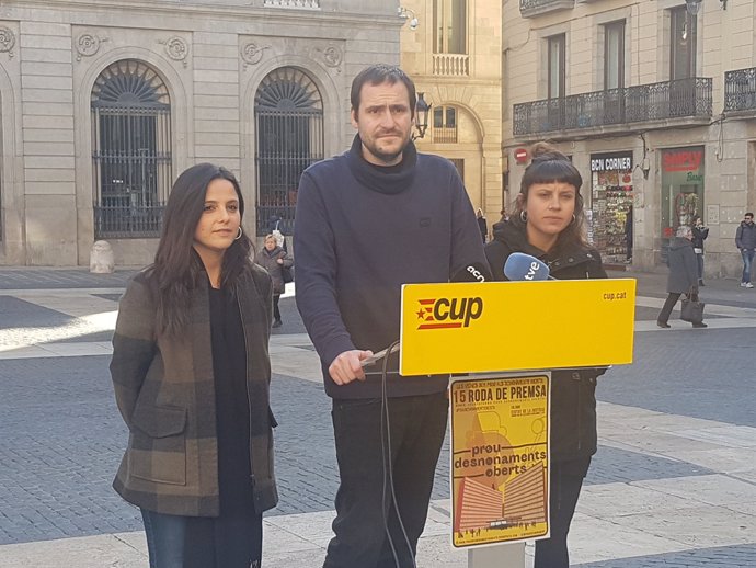 Maria Sirvent, Francisco Garrobo i Maria Rovira (CUP)