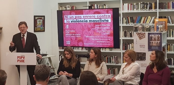 Ximo Puig en el acto  'Ni un paso atrás contra la violencia machista'