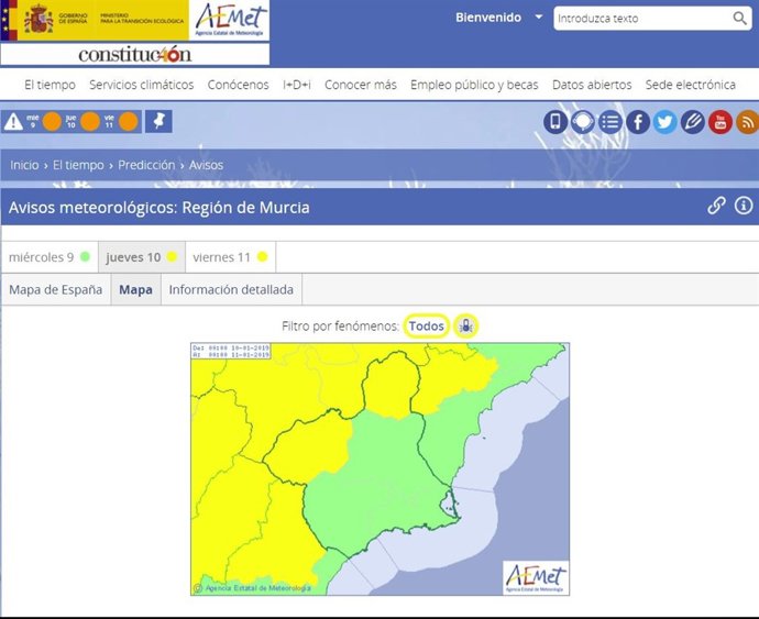 Frío aviso amarillo Altiplano y Noroeste