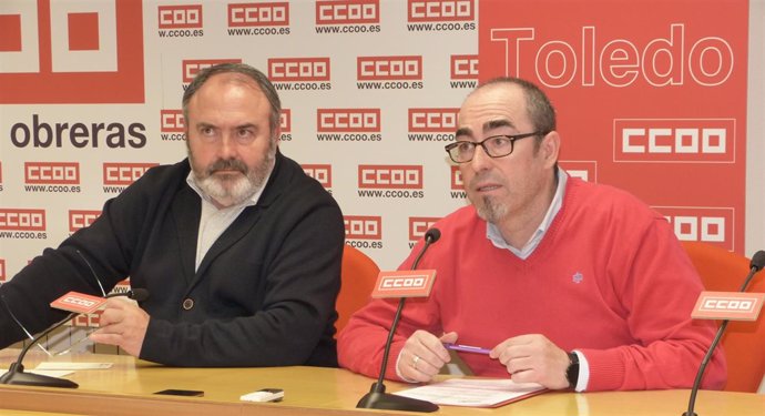 Los secretarios regionales de CCOO, Paco de la Rosa, y UGT, Carlos Pedrosa