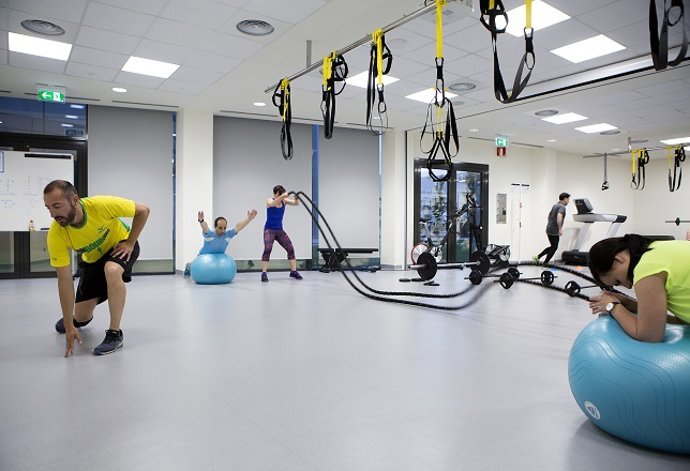 Empleados de Seat realizando ejercicio