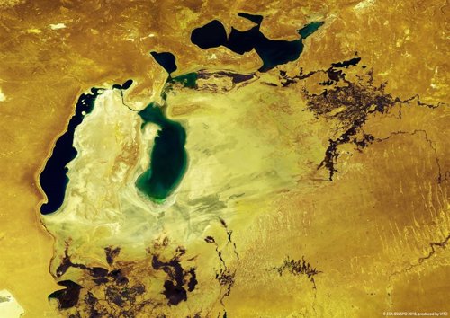 Vista del Mar de Aral desde el espacio