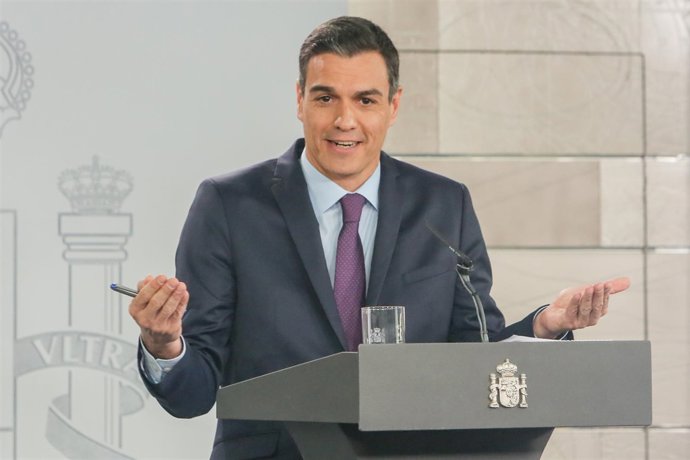 Pedro Sánchez en una foto de archivo, haciendo balance de su gestión
