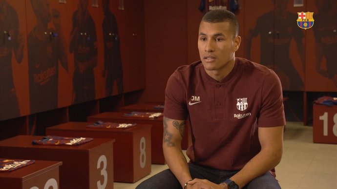 El jugador del FC Barcelona Jeison Murillo en una entrevista