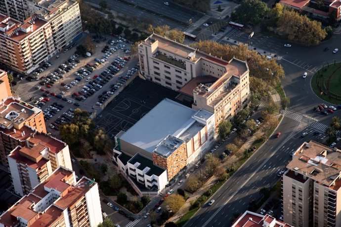 Vista aérea del colegio El Pilar de Valncia