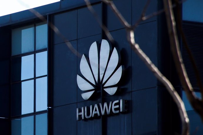 The company logo is seen at the office of Huawei in Beijing, December 6, 2018.