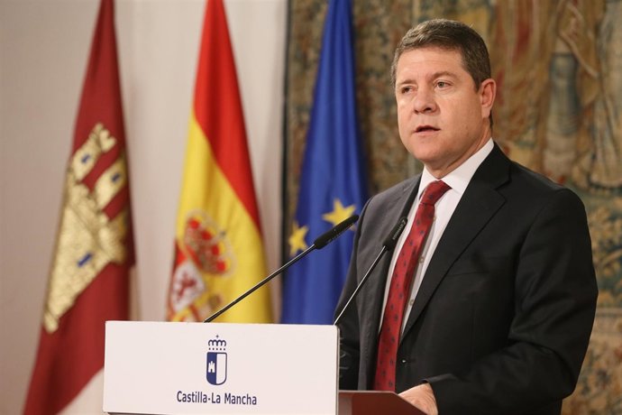 Page en un encuentro con medios en el Palacio de Fuensalida