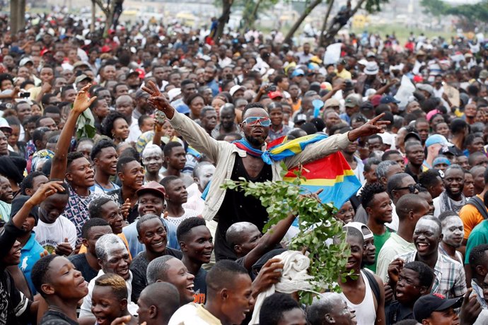 Partidarios de Félix Tshisekedi celebran su victoria en Kinshasa
