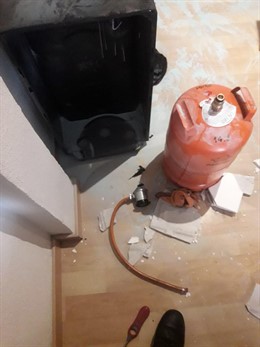 La estufa y la bombona catalítica