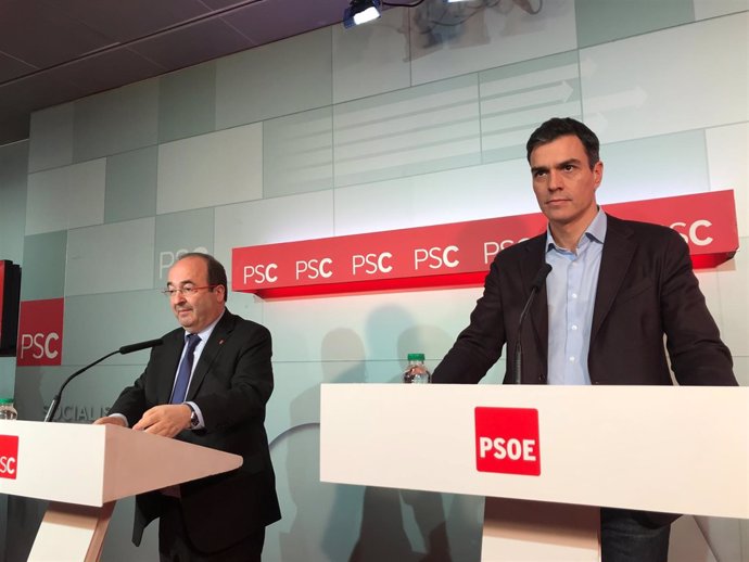 Miquel Iceta (PSC) Pedro Sánchez (PSOE) (Archivo)