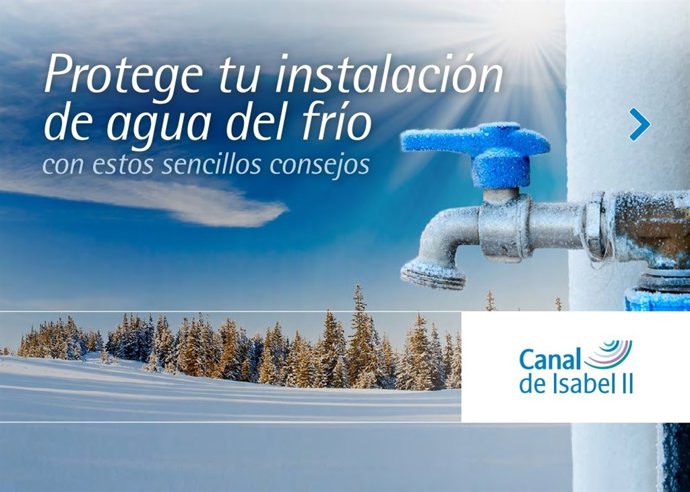 Guía del Canal Isabel II para que heladas no rompan las instalaciones de agua