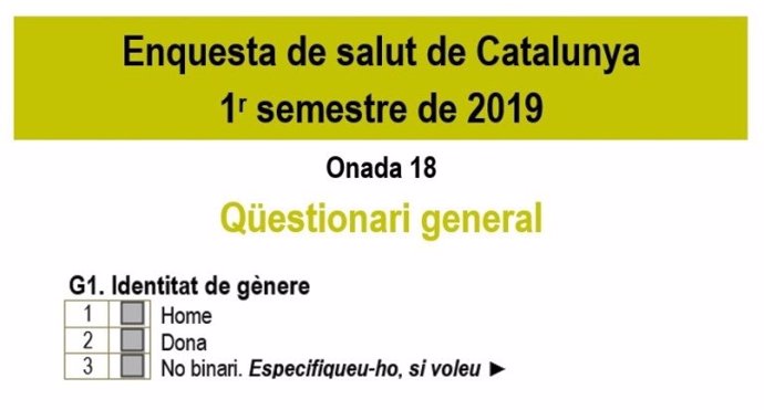 L'Enquesta de Salut de Catalunya incorpora la identitat de gnere