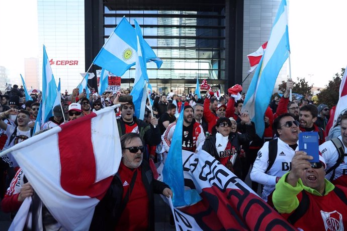 Soccer Football - River Plate fans ahead of the Copa Libertadores match between
