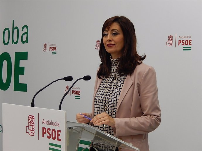 Felisa Cañete en la sede del PSOE de Córdoba