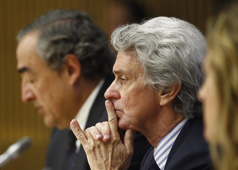Juan Rosell y Eduardo Montes en la sede de la CEOE