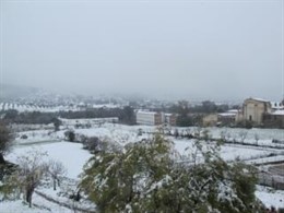 Nevada en Cazalla de la Sierra en el invierno de 2013