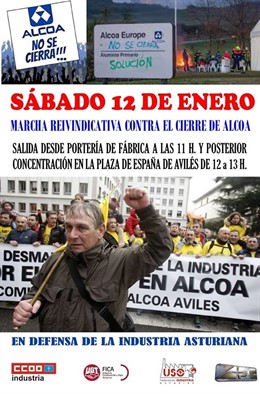 Cartel movilización Alcoa.