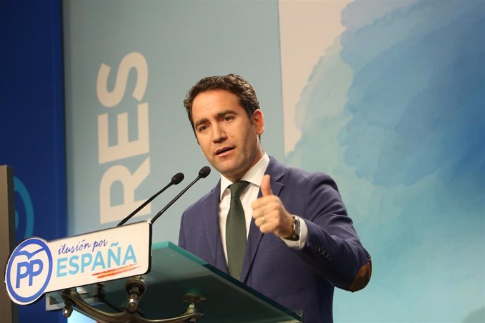 Teodoro García Egea en una rueda de prensa