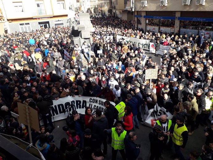 Manifestación este sábado en Andorra (Teruel).