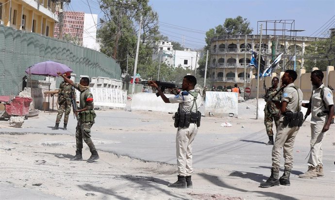 Miembros de las fuerzas de seguridad en Mogadiscio