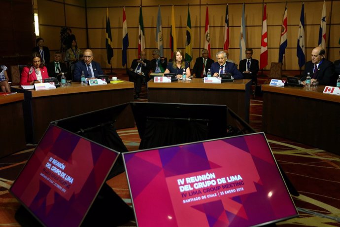Members of the Lima Group nations attend a meeting in Santiago, Chile, January 2