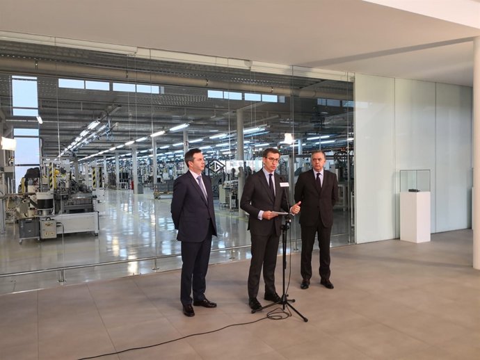 El presidente de la Xunta, Alberto Núñez Feijóo, en Televés