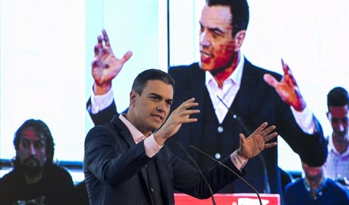 El presidente del Gobierno, Pedro Sánchez, interviene en el acto de presentación