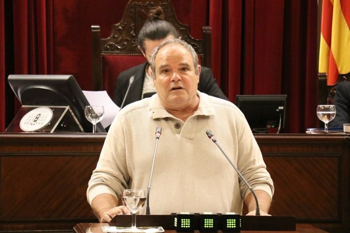 El diputado de Podemos, Aitor Morrás, en el pleno del Parlament